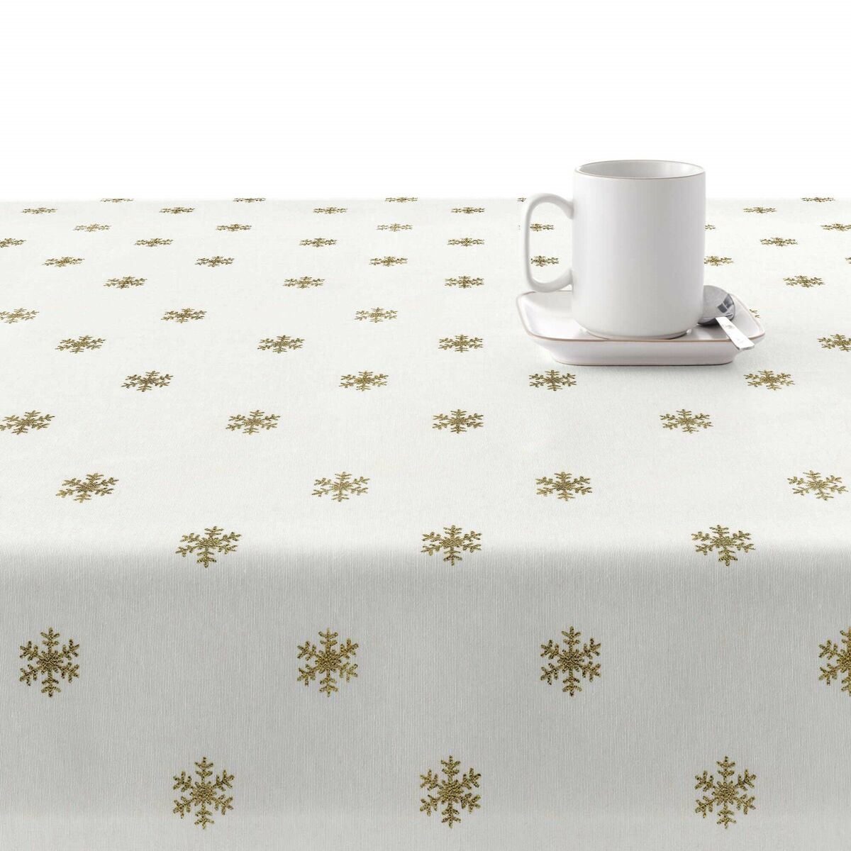 Stain-proof resined tablecloth Belum Snowflakes Gold Multicolour 250 x 150 cm Belum