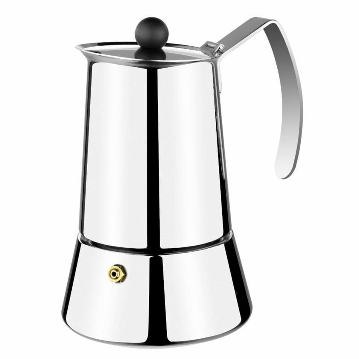 Italian Coffee Pot Monix M630004 Steel Silver 4 Cups Monix