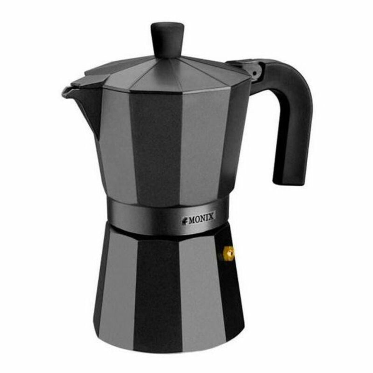 Italian Coffee Pot Monix Braisogona_M640003 Black Aluminium 3 Cups Monix