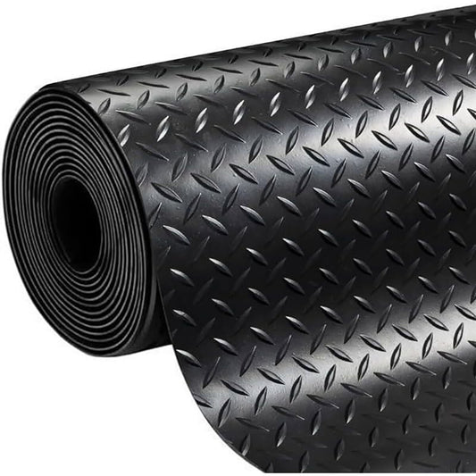 Carpet Exma Black Natural rubber 1 x 10 m Diamonds Exma