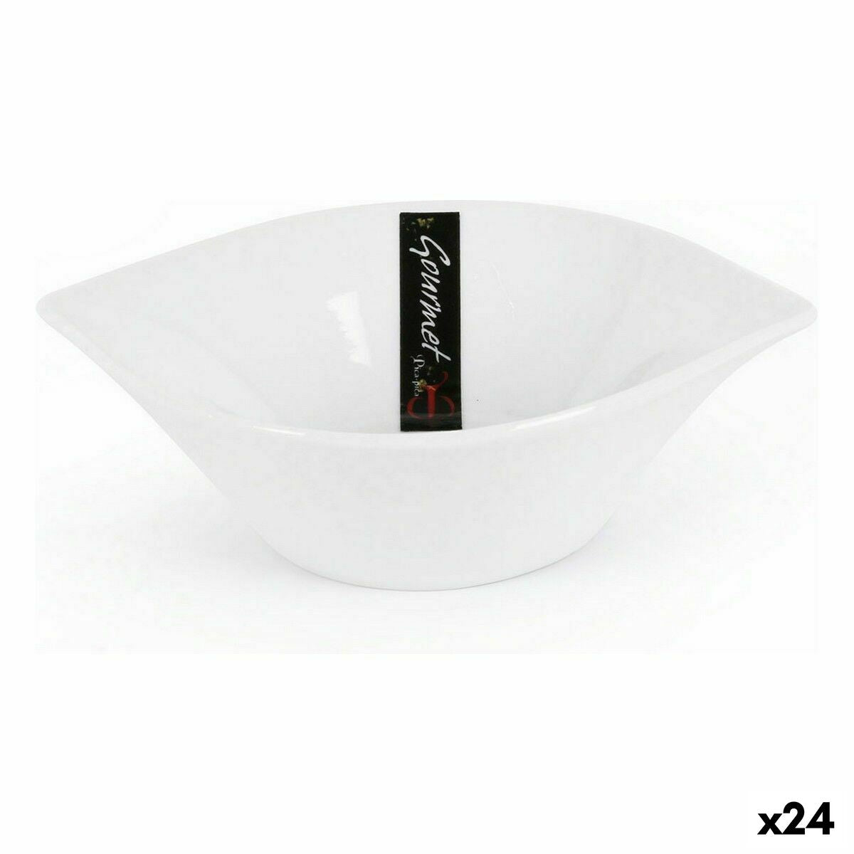 Snack Bowl Pica-pica gourmet White 15 x 11,5 x 4,2 cm (24 Units) BigBuy Cooking