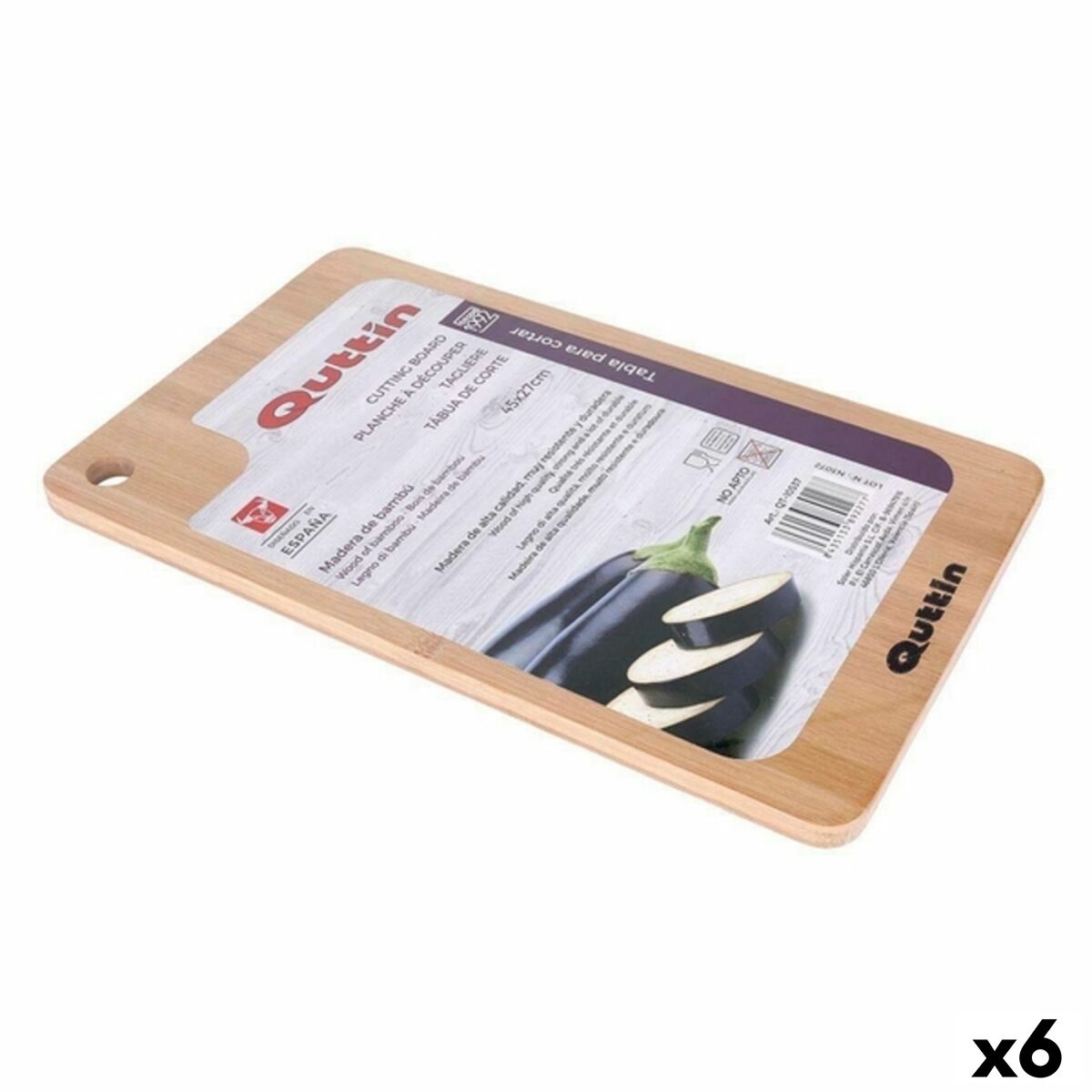 Bamboo Cutting Board Quttin Quttin (45 x 27 cm) Bamboo (6 Units) Quttin