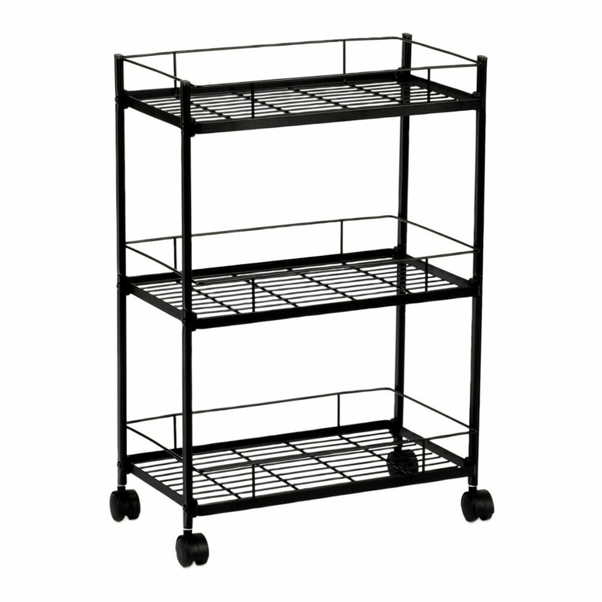 Vegetable trolley Andrea House cc72095 3 Shelves Black Metal Andrea House