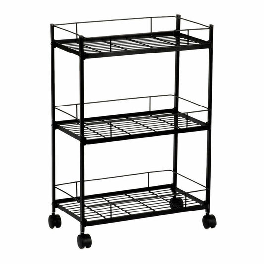 Vegetable trolley Andrea House cc72095 3 Shelves Black Metal Andrea House