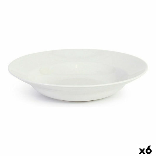 Pasta Dish La Mediterránea Bari Stoneware White (6 Units) La Mediterránea