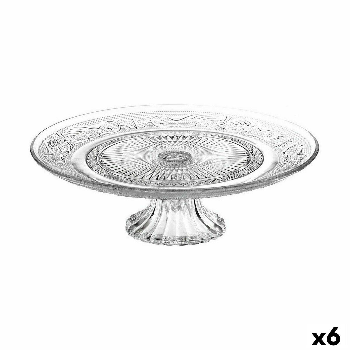 Cake Stand Home Style New Baroc Transparent Ø 33 cm (6 Units) Home Style