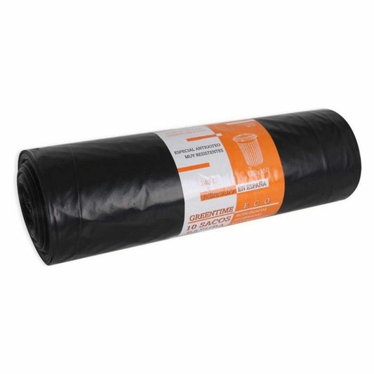 Rubbish Bags Eco Green Time Black 240L (10 uds) Green Time