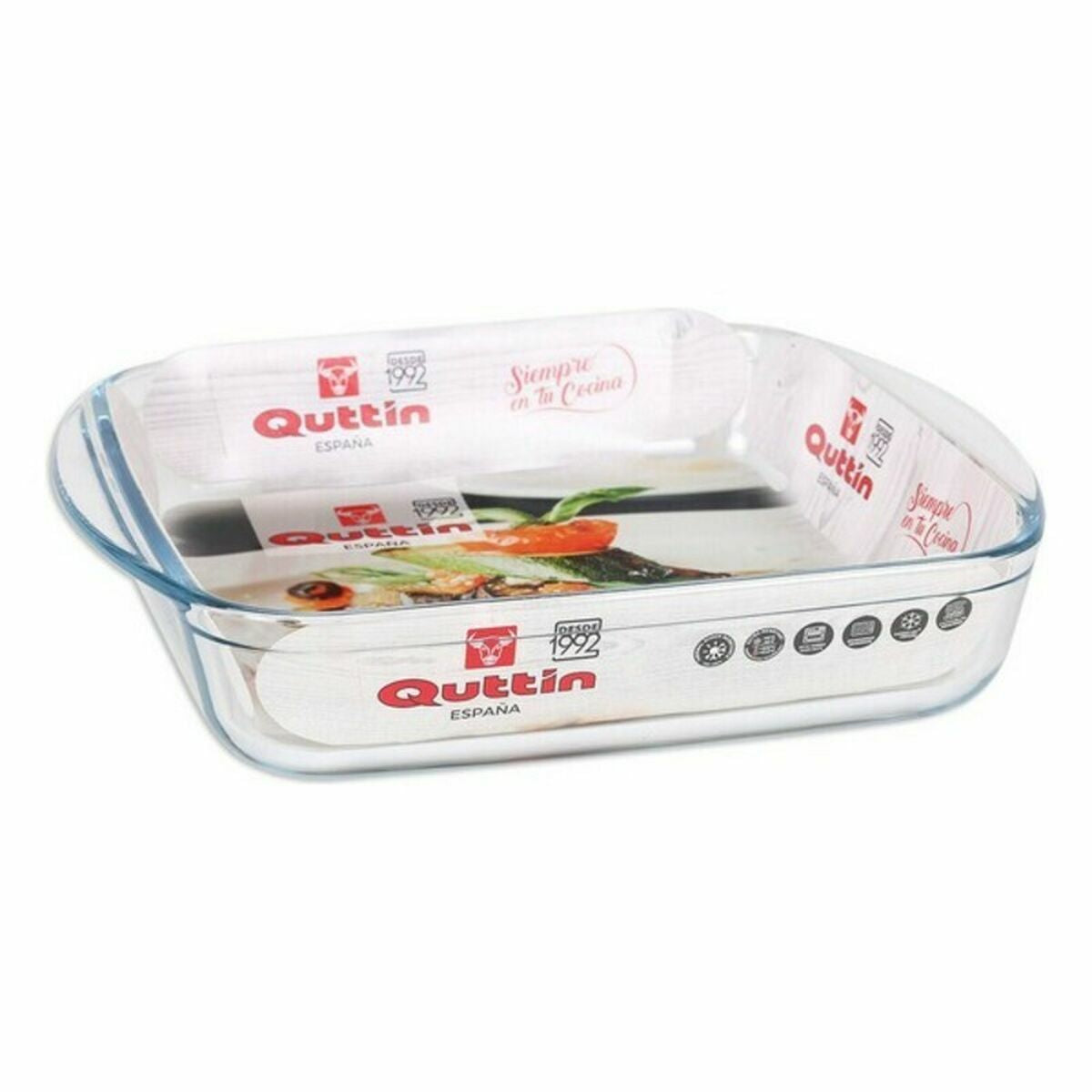 Serving Platter Quttin 63081 1,6 L Glass 25 x 21,9 x 5 cm