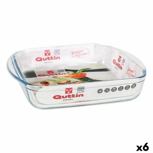 Baking tray Quttin 63081 1,6 L Glass 25 x 21,9 x 5 cm (6 Units)