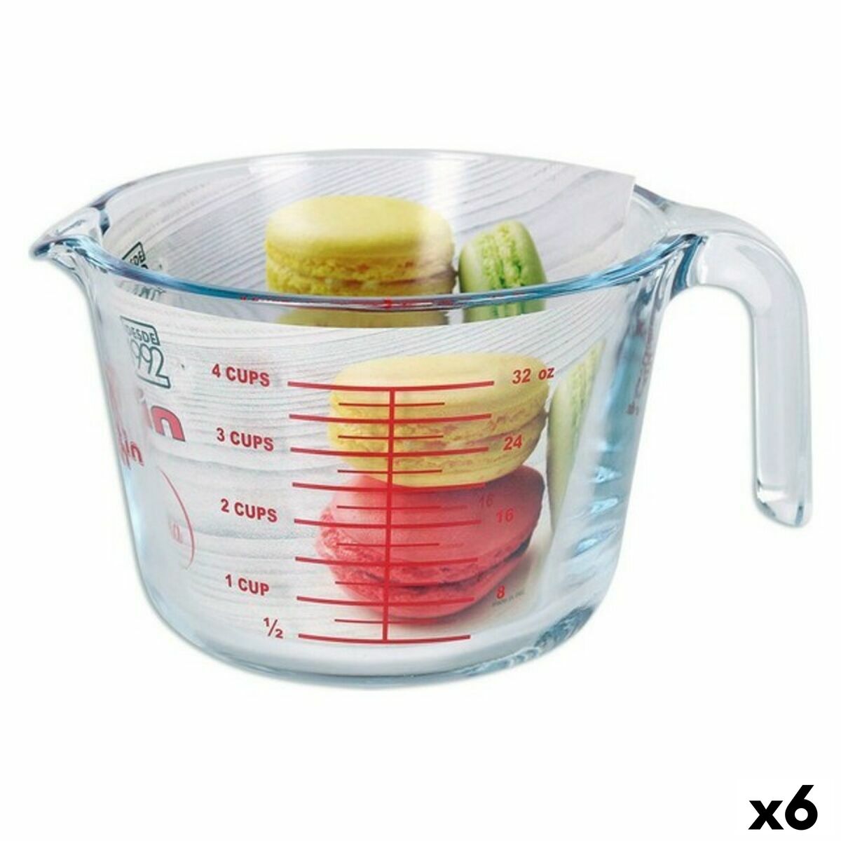 Measuring Jug Quttin 1 L Glass (6 Units) Quttin