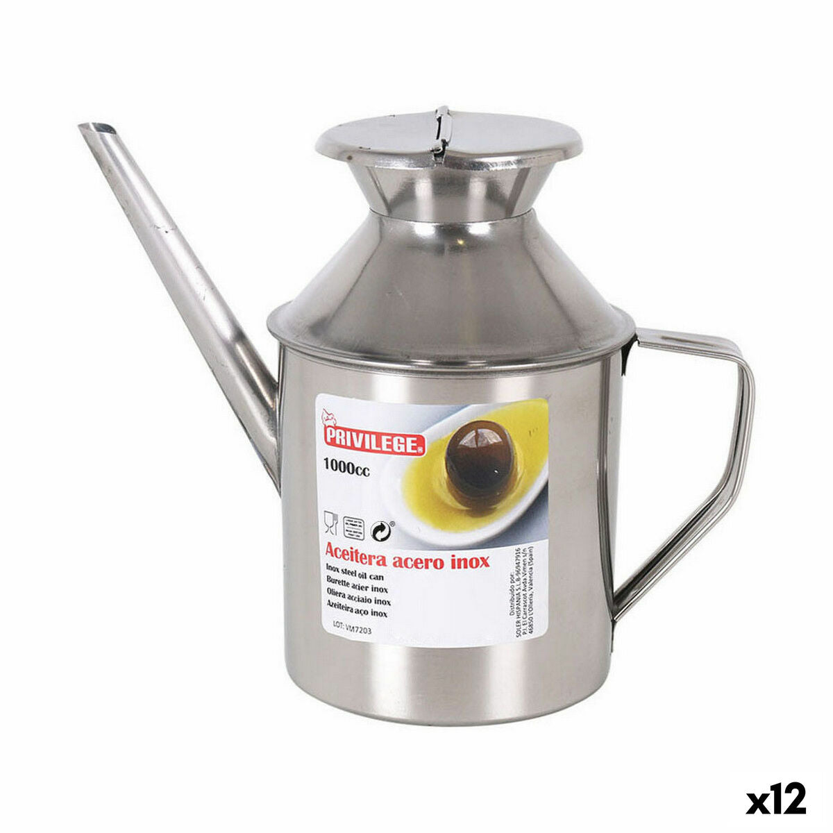 Cruet Privilege Qutin Stainless steel 1 L (12 Units) Privilege