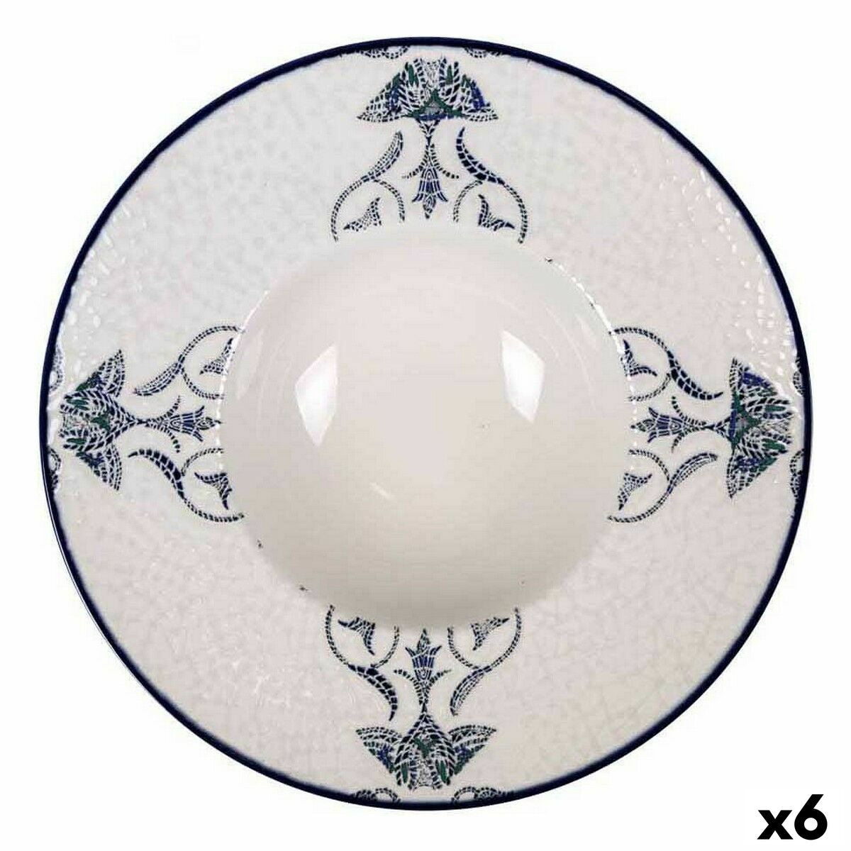 Pasta Dish La Mediterránea Rosetta Porcelain Ø 28 cm (6 Units) La Mediterránea