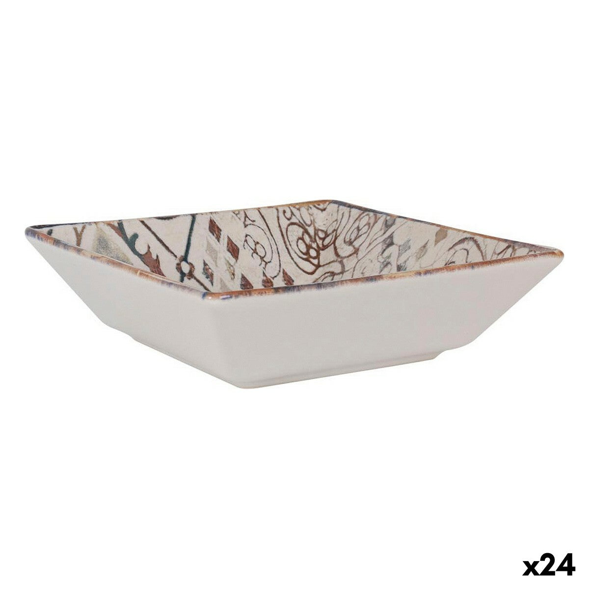 Salad Bowl La Mediterránea Grecia Porcelain 18 x 18 x 5 cm (24 Units) La Mediterránea