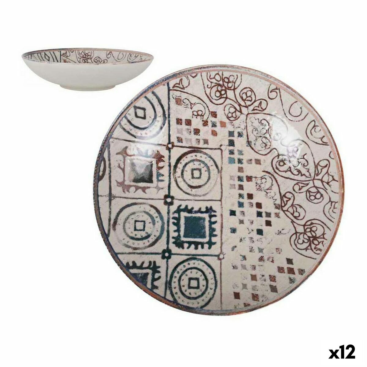 Deep Plate La Mediterránea Grecia Porcelain (12 Units) La Mediterránea