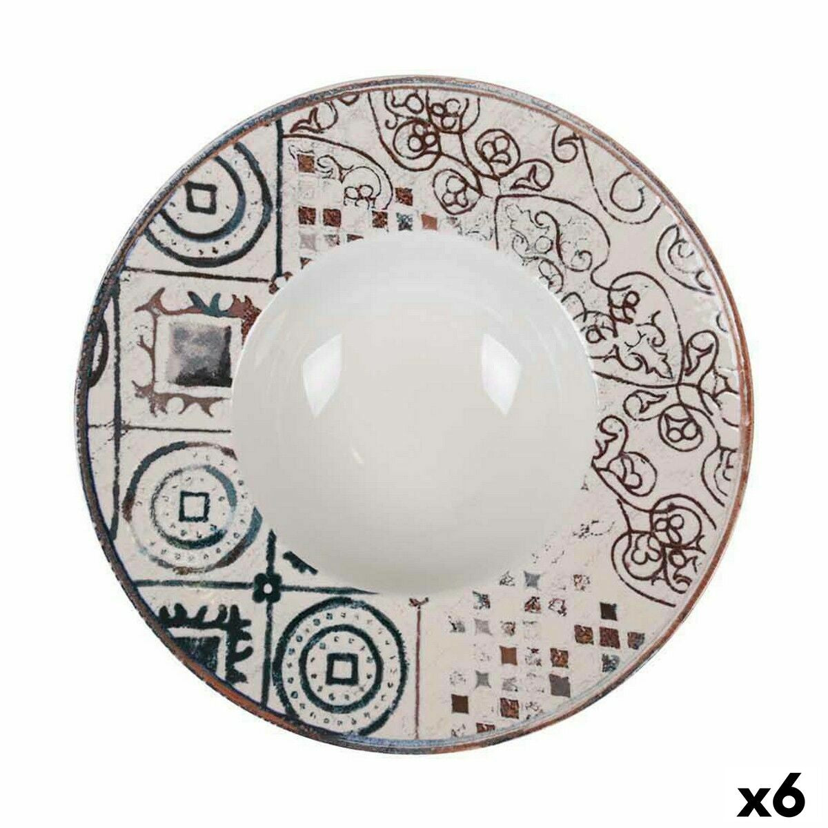 Deep Plate La Mediterránea Grecia Porcelain Ø 28 cm (6 Units) La Mediterránea