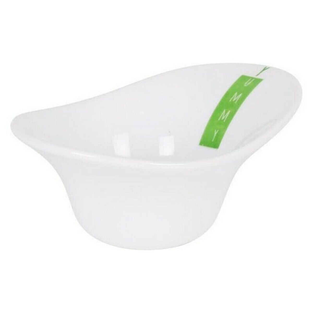 Bowl Yummy White Porcelain BigBuy Home