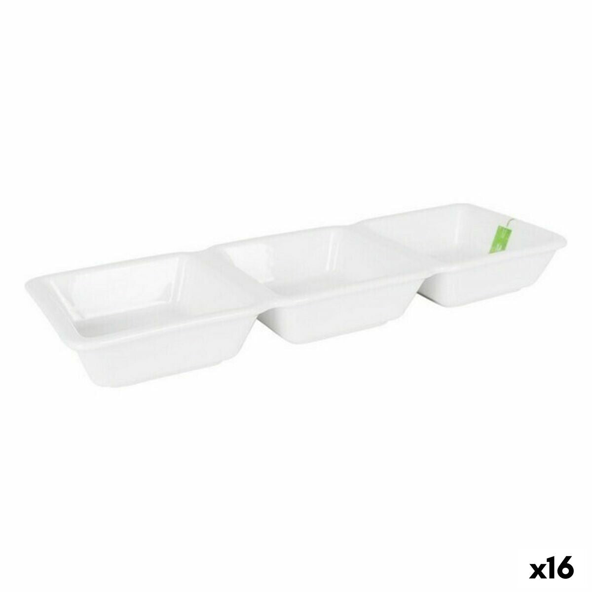 Bowl La Mediterránea Yummy Aperitif Porcelain White 29,3 x 9,5 x 3,3 cm (16 Units) (29,3 x 9,5 x 3,3 cm) La Mediterránea