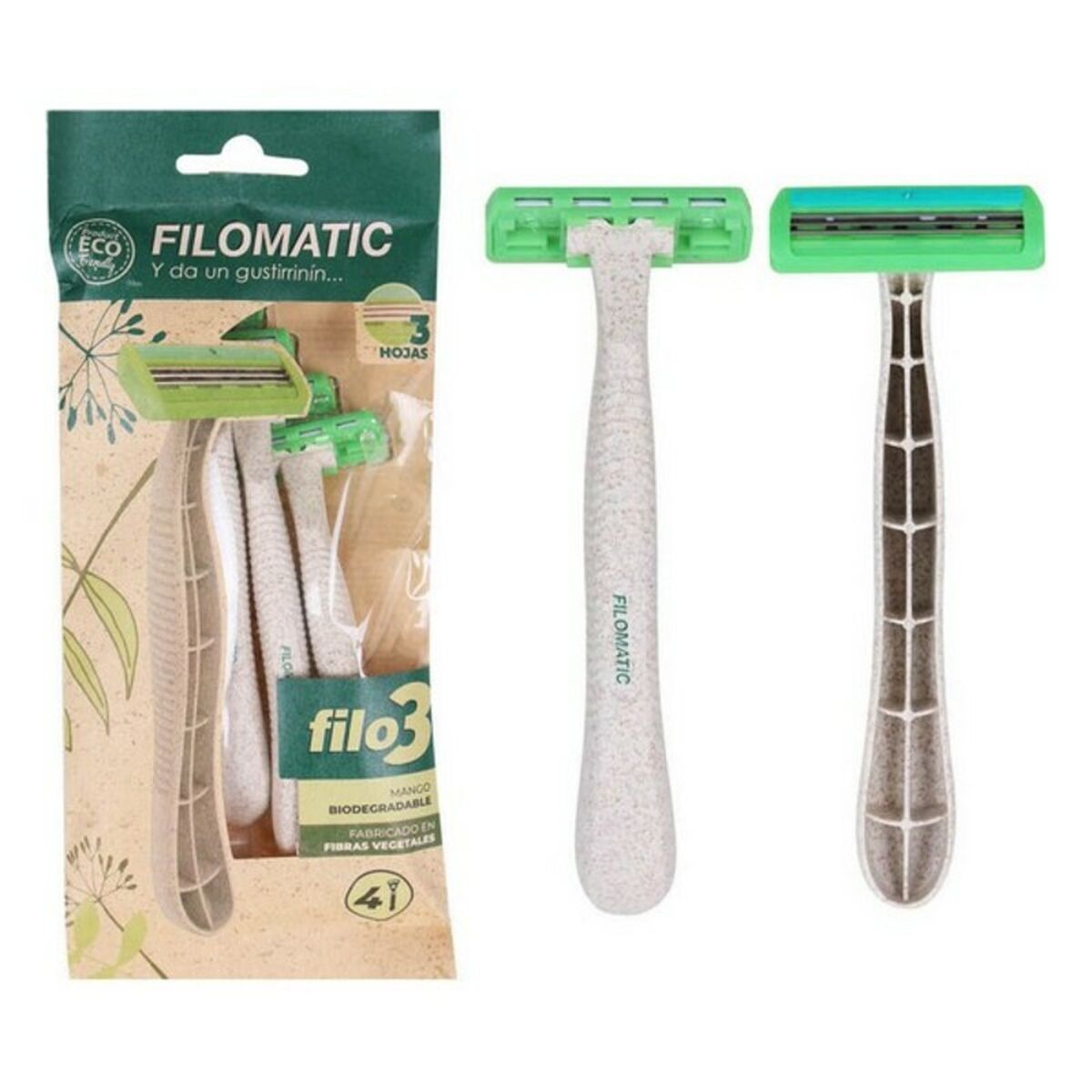 Manual shaving razor Bio Triple (4 pcs) Filomatic