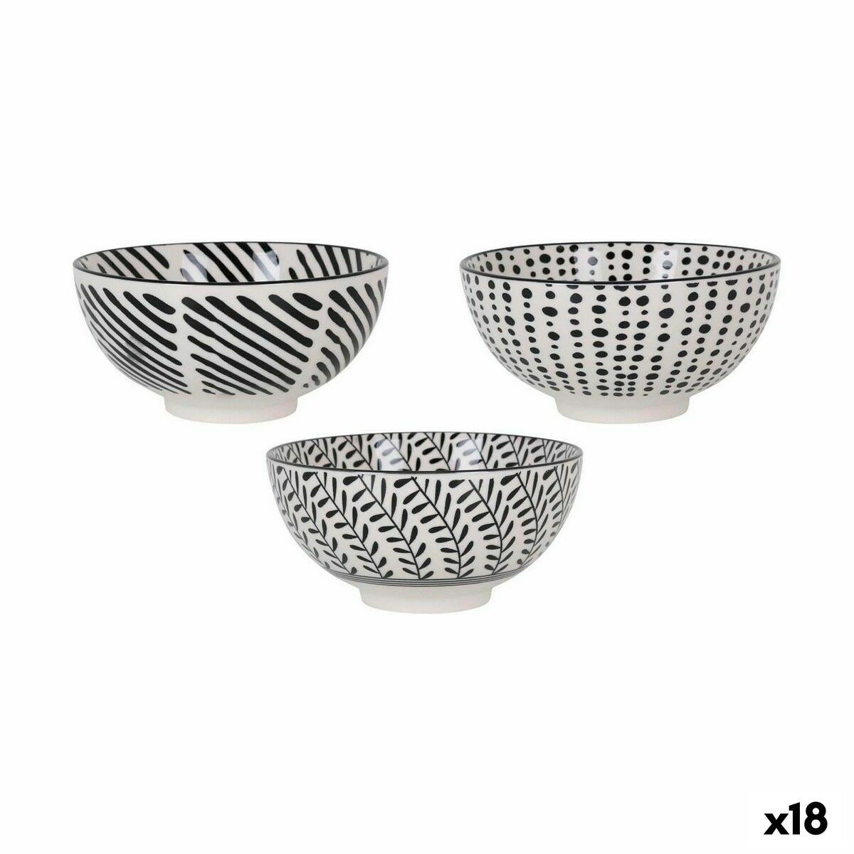 Bowl Alfares Nomi ø 15,5 x 7,7 cm Black 15 x 7,3 cm (18 Units) Alfares