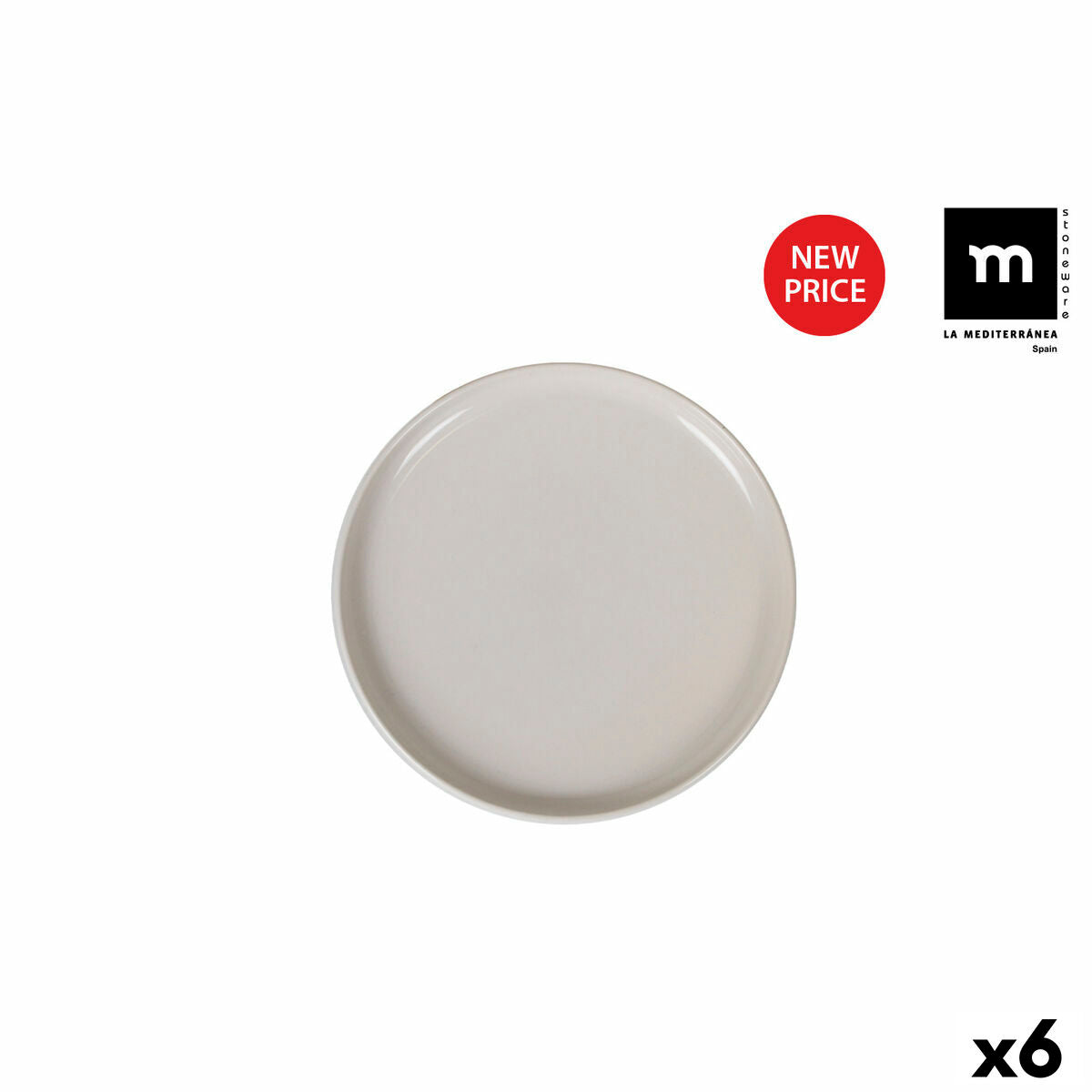 Flat Plate La Mediterránea Ivory Shine Circular (6 Units) La Mediterránea