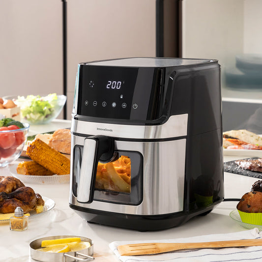 Air Fryer InnovaGoods Fryinn View 6500 Black 1700 W 6,5 L Stainless steel InnovaGoods