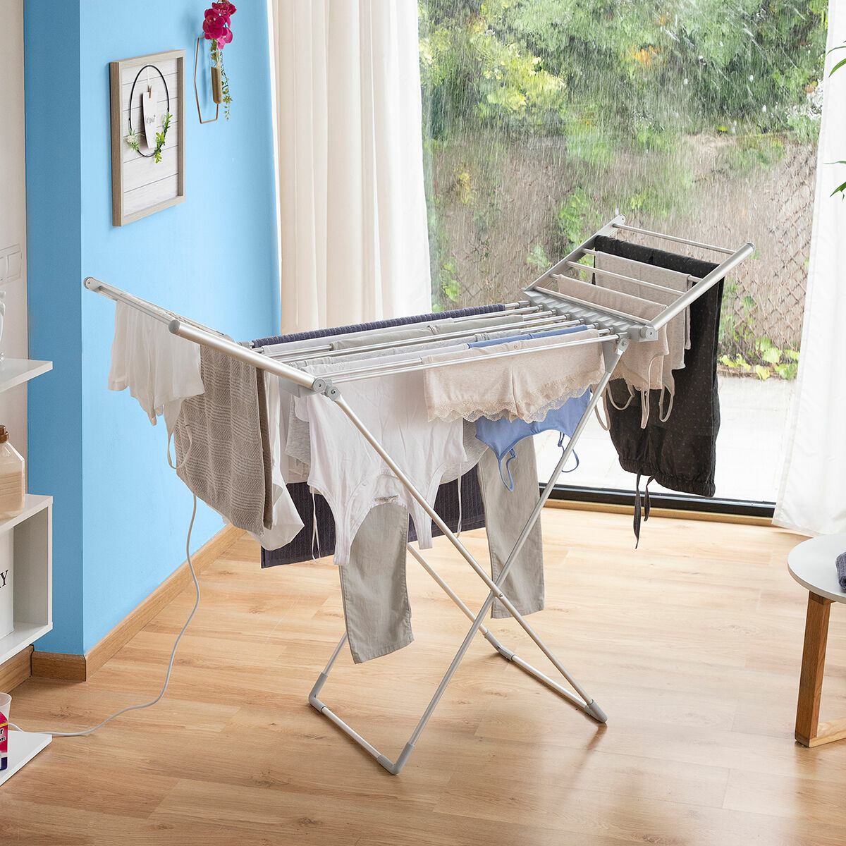 Folding Electric Drying Rack with Wings Drywing InnovaGoods 230 W 20 Bars Plastic (Refurbished A)