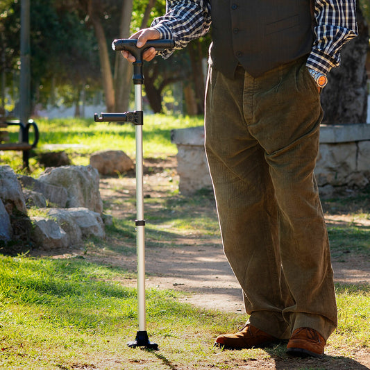 Extendable Walking Stick with LED, Alarm and Grabber Hannde InnovaGoods InnovaGoods