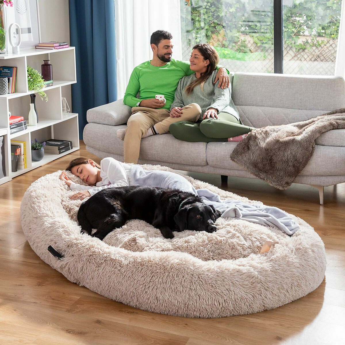 Human Dog Bed XXL InnovaGoods Beige InnovaGoods