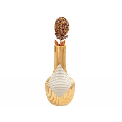 Vase Romimex White Golden Ceramic 14 x 28 x 14 cm Romimex