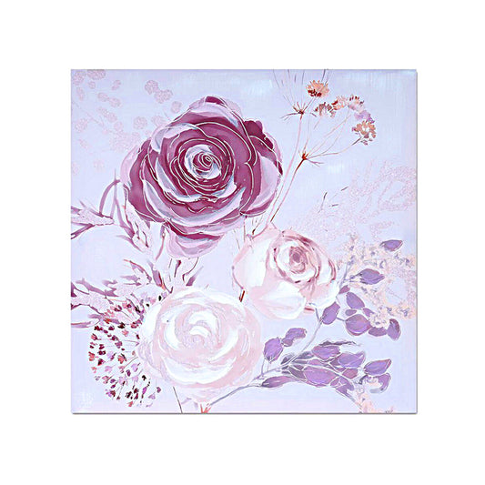 Painting Romimex Pink Canvas Roses 60 x 60 x 3 cm Romimex