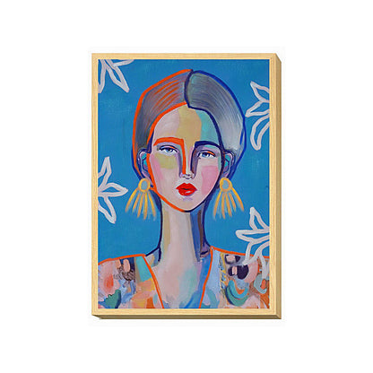 Painting Romimex Multicolour Canvas Lady 50 x 70 x 4 cm Romimex