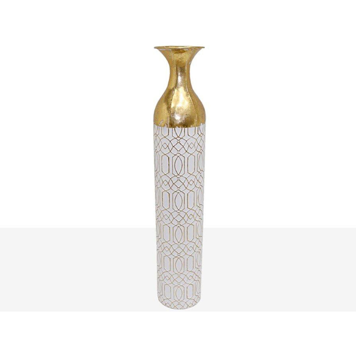 Floor vase Alexandra House Living White Golden Metal 15 x 86 x 15 cm Alexandra House Living