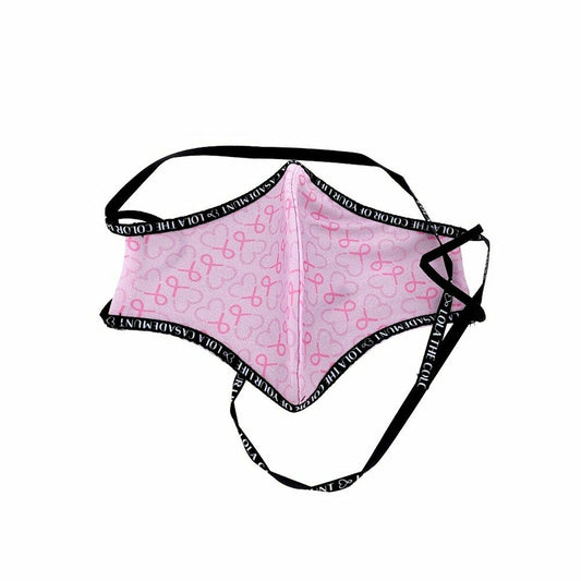 Hygienic Reusable Fabric Mask Lola Casademunt Black Pink Hearts Lola Casademunt