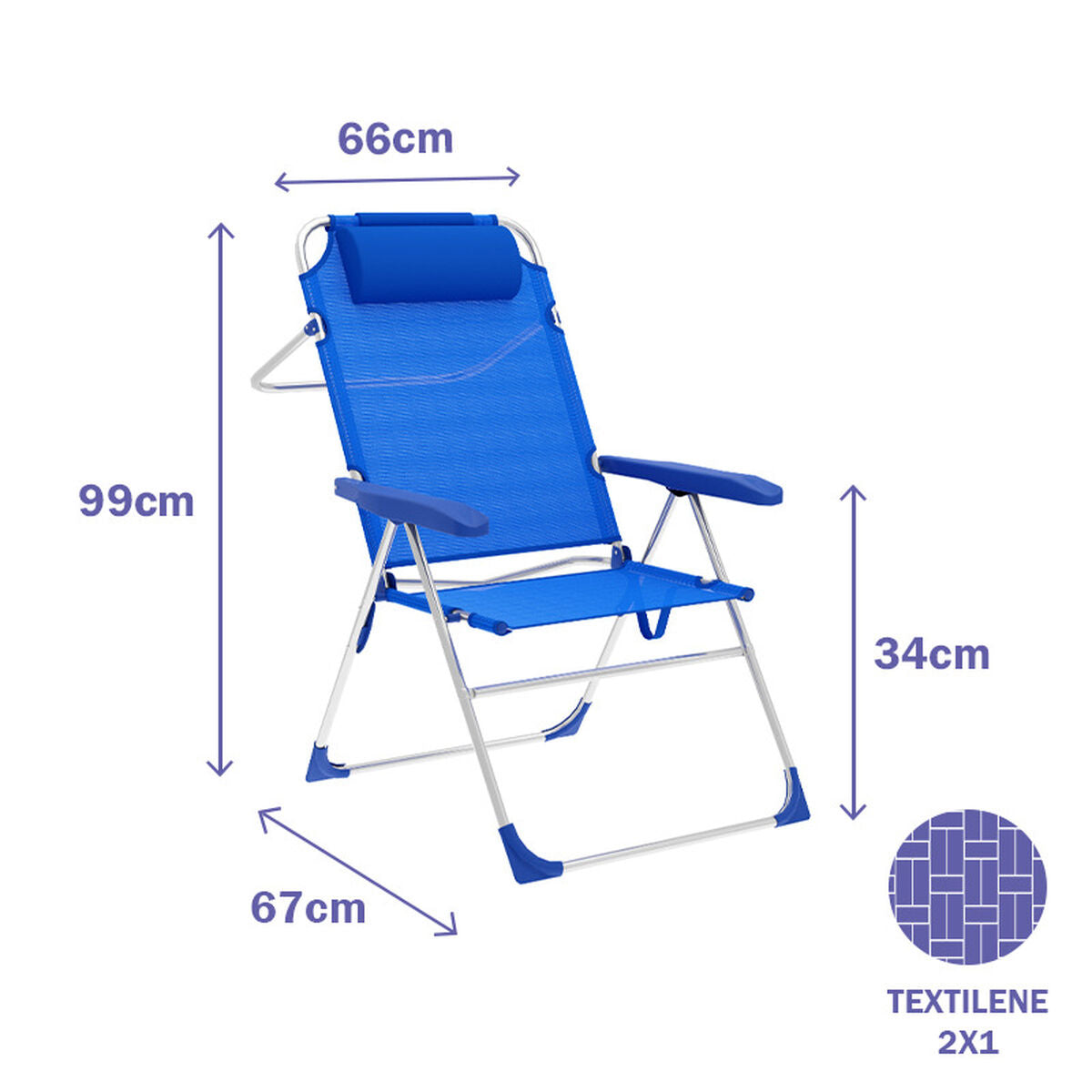 Folding Chair Marbueno Blue 67 x 99 x 66 cm Marbueno