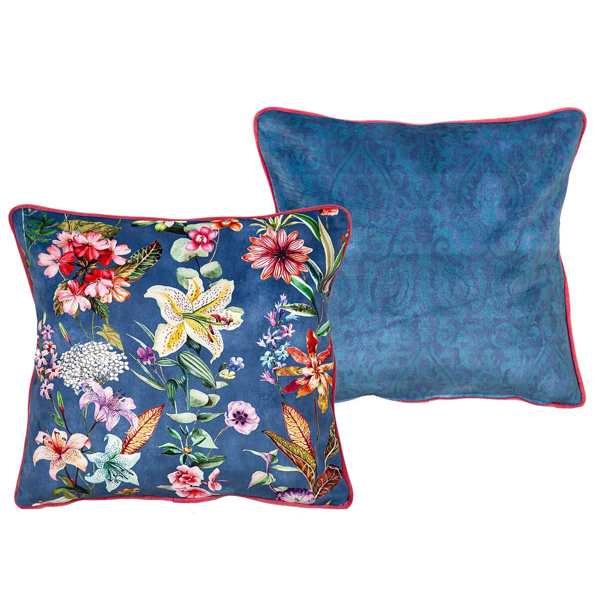 Cushion Romimex Blue Reversible 45 x 45 x 12 cm Romimex