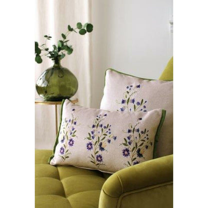 Cushion Romimex Green Beige Reversible 45 x 45 x 12 cm Embroidery Romimex