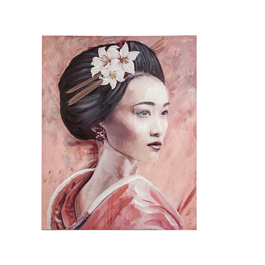 Oil Painting Romimex Pink Canvas Geisha 80 x 120 x 3 cm Romimex