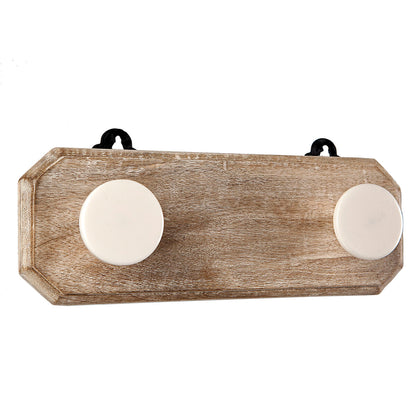 Wall mounted coat hanger Romimex Natural Wood Resin 28 x 7 x 12 cm Romimex