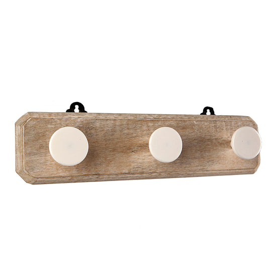 Wall mounted coat hanger Romimex Natural Wood Resin 41 x 7 x 12 cm Romimex