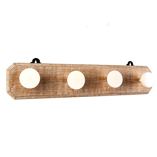 Wall mounted coat hanger Romimex Natural Wood Resin 48 x 7 x 12 cm Romimex