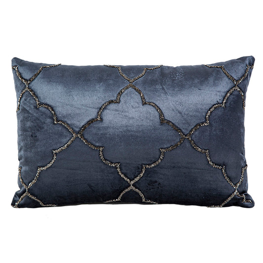 Cushion Romimex Dark blue Velvet 45 x 10 x 30 cm