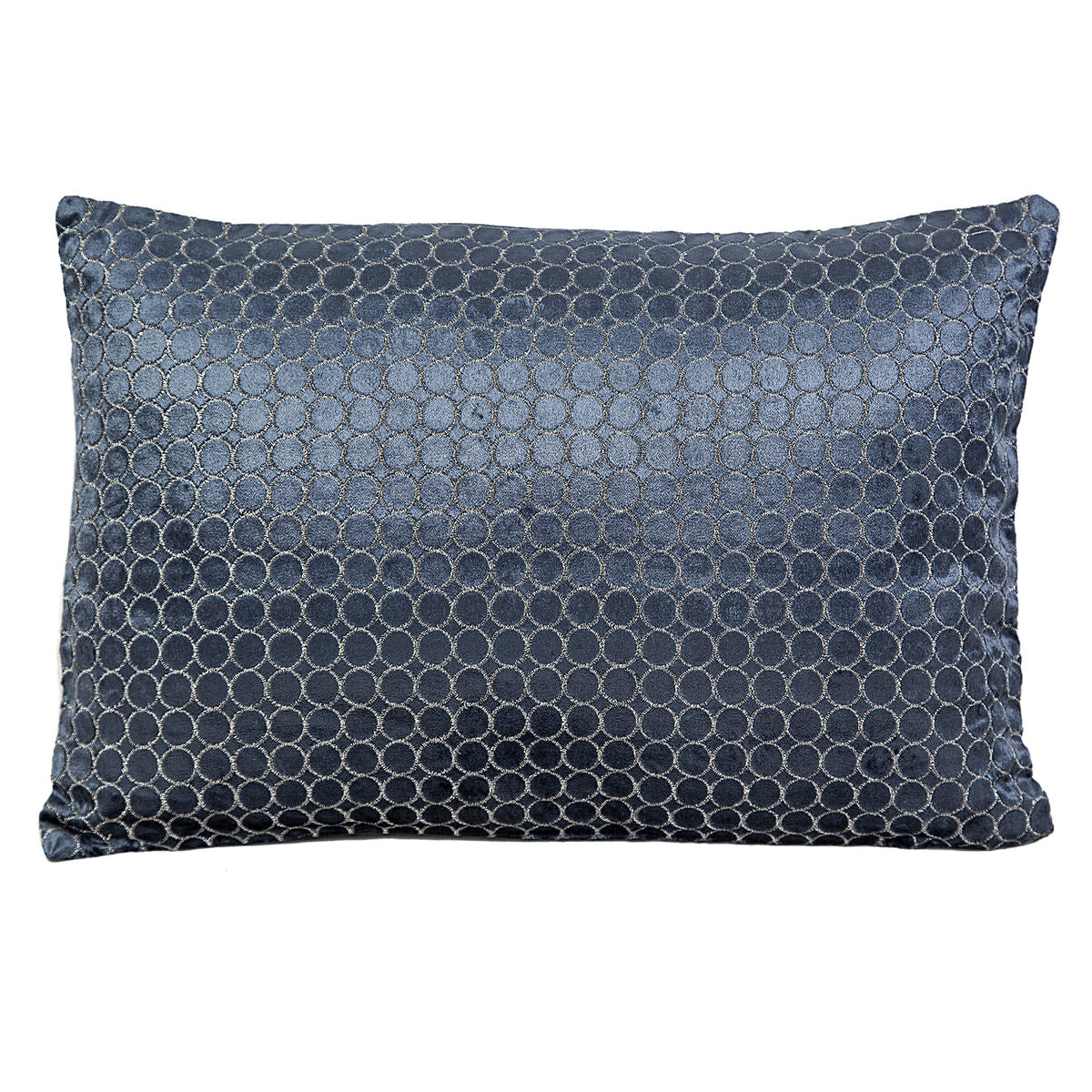 Cushion Romimex Dark blue Velvet 45 x 10 x 30 cm Embroidery Romimex