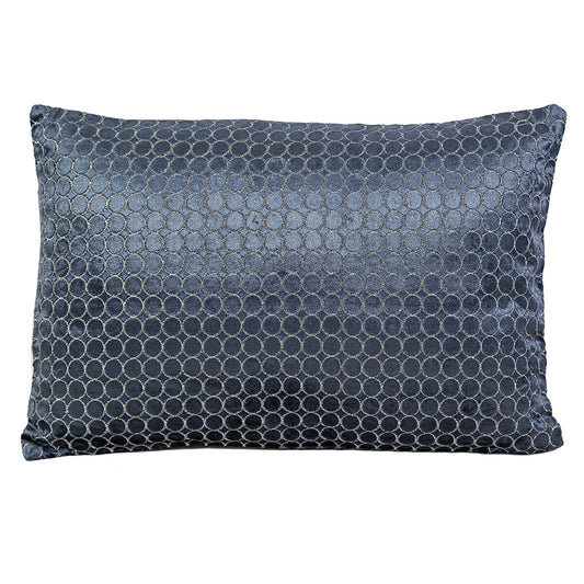 Cushion Romimex Dark blue Velvet 45 x 10 x 30 cm Embroidery