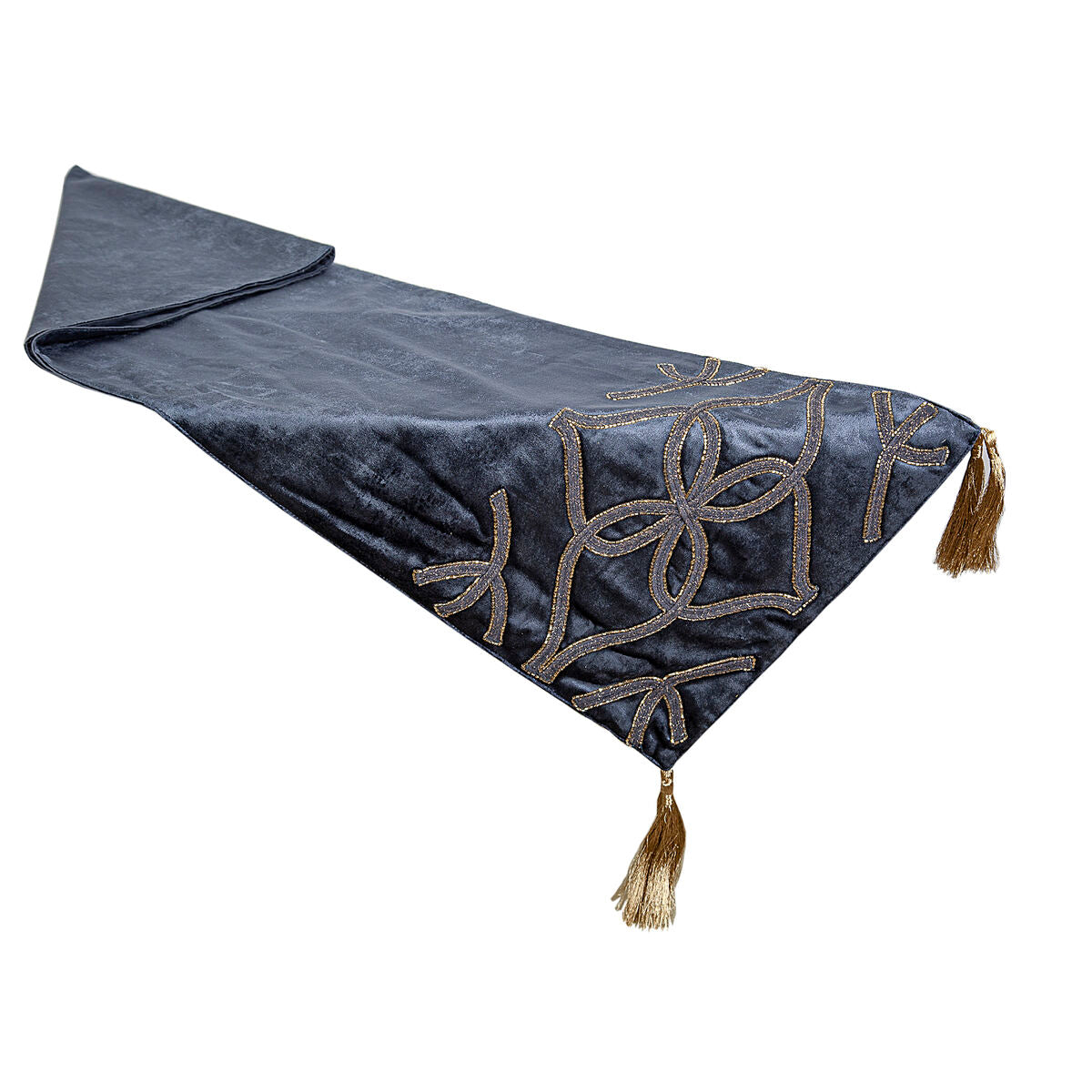 Table Runner Romimex Dark blue 33 x 180 x 1 cm Velvet Romimex