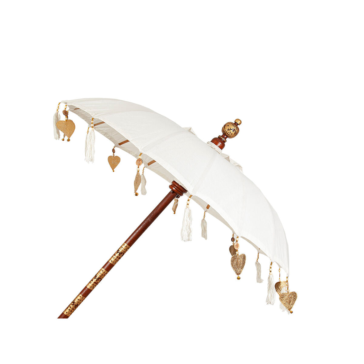 Decorative umbrella Romimex Bali White 130 x 200 x 130 cm Romimex