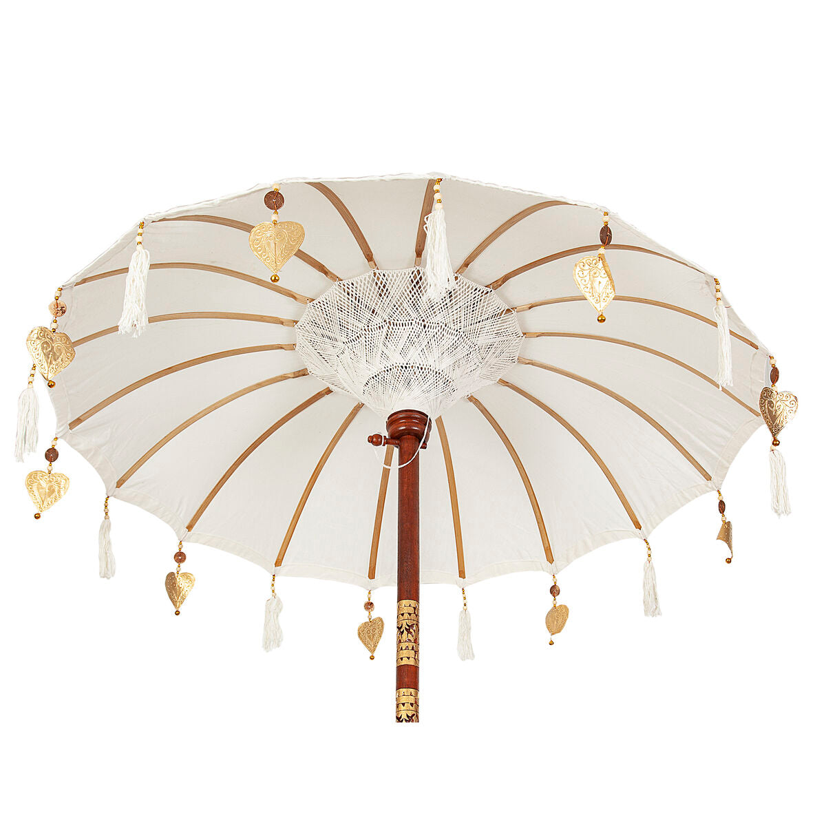 Decorative umbrella Romimex Bali White 130 x 200 x 130 cm Romimex