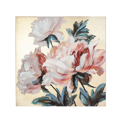 Oil Painting Romimex Canvas Flowers 100 x 100 x 4 cm Romimex