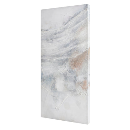 Oil Painting Romimex White Beige Grey Canvas Abstract 60 x 120 x 4 cm Romimex