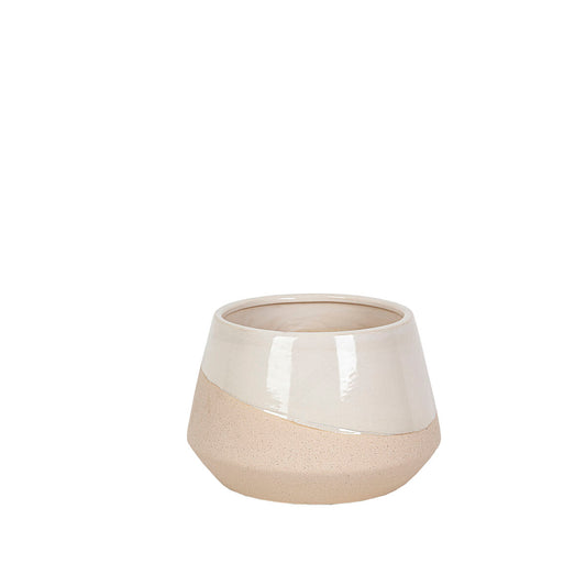 Planter Romimex White Beige Ceramic 25 x 18 x 25 cm Romimex