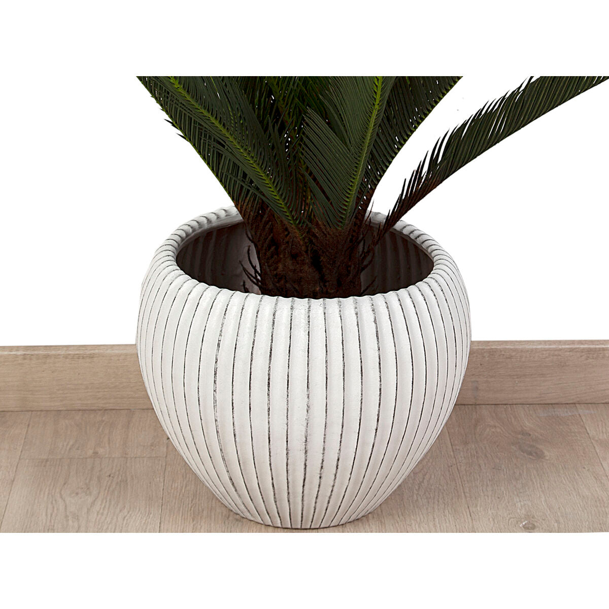 Planter Romimex Beige Ceramic Stripes 40 x 34 x 40 cm Romimex